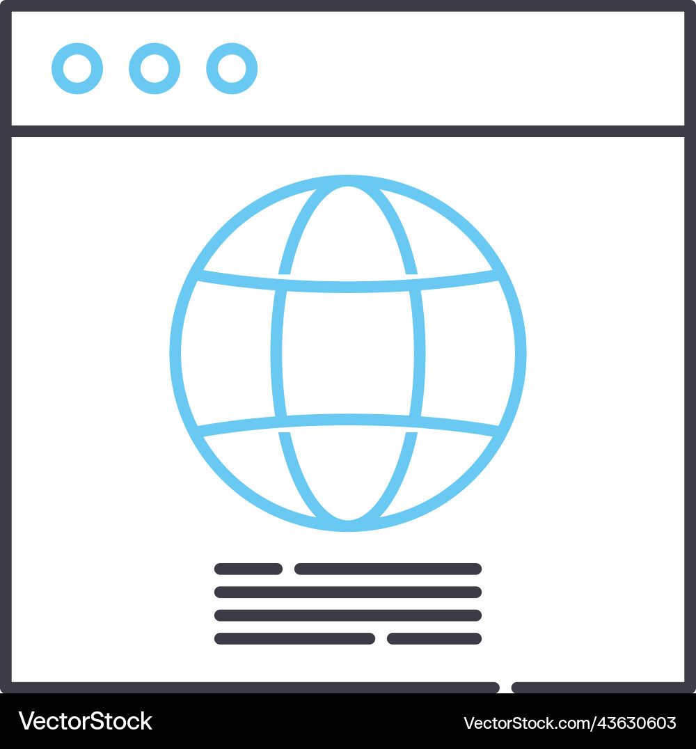 Browser line icon outline symbol Browser line icon outline symbol vector image