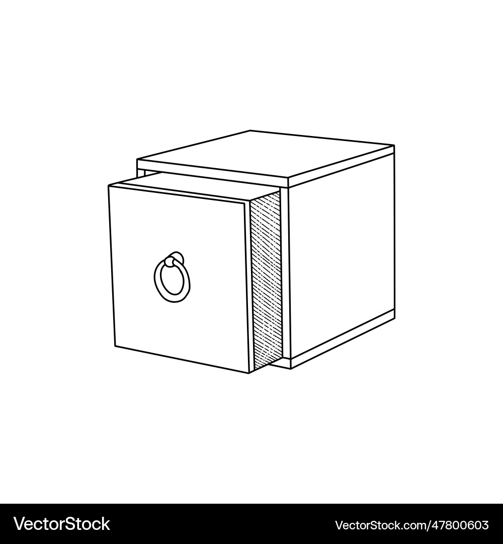 Cd box line simple design element graphic Cd box line simple design element graphic vector image