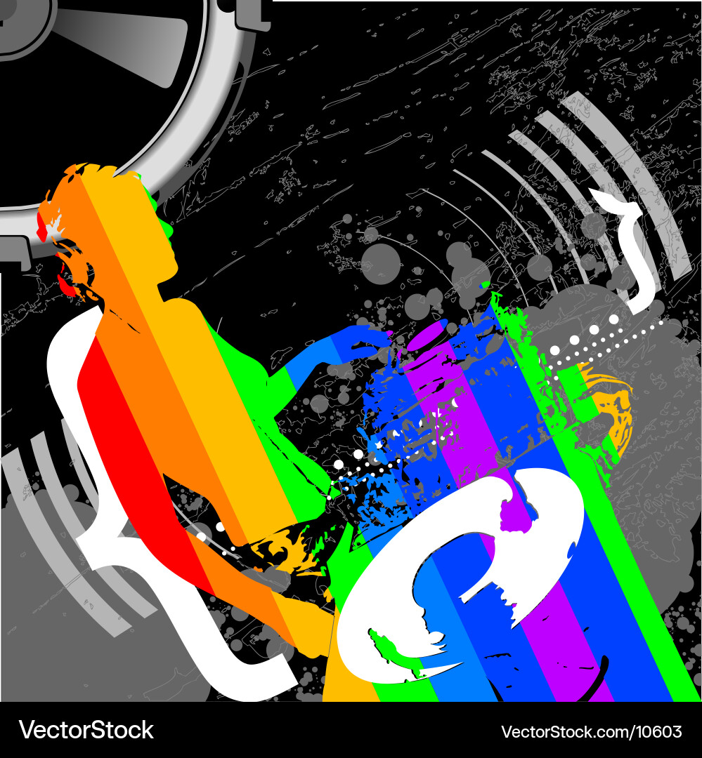 Colorful DJ Party Vector Image