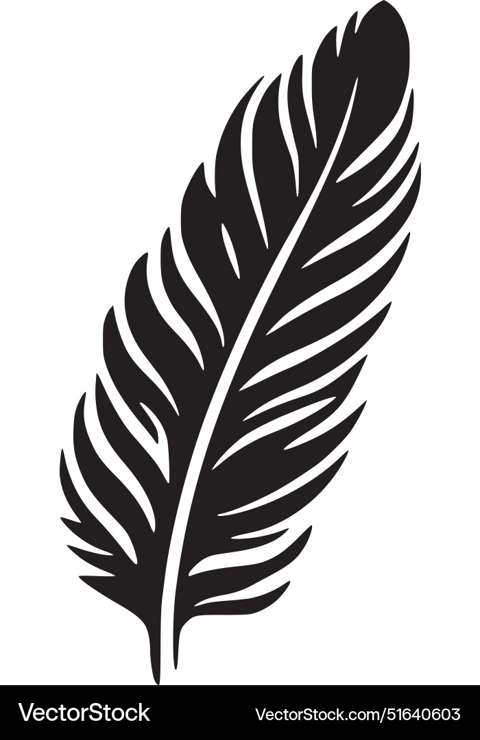Feather - black and white isolated icon Royalty Free Vector