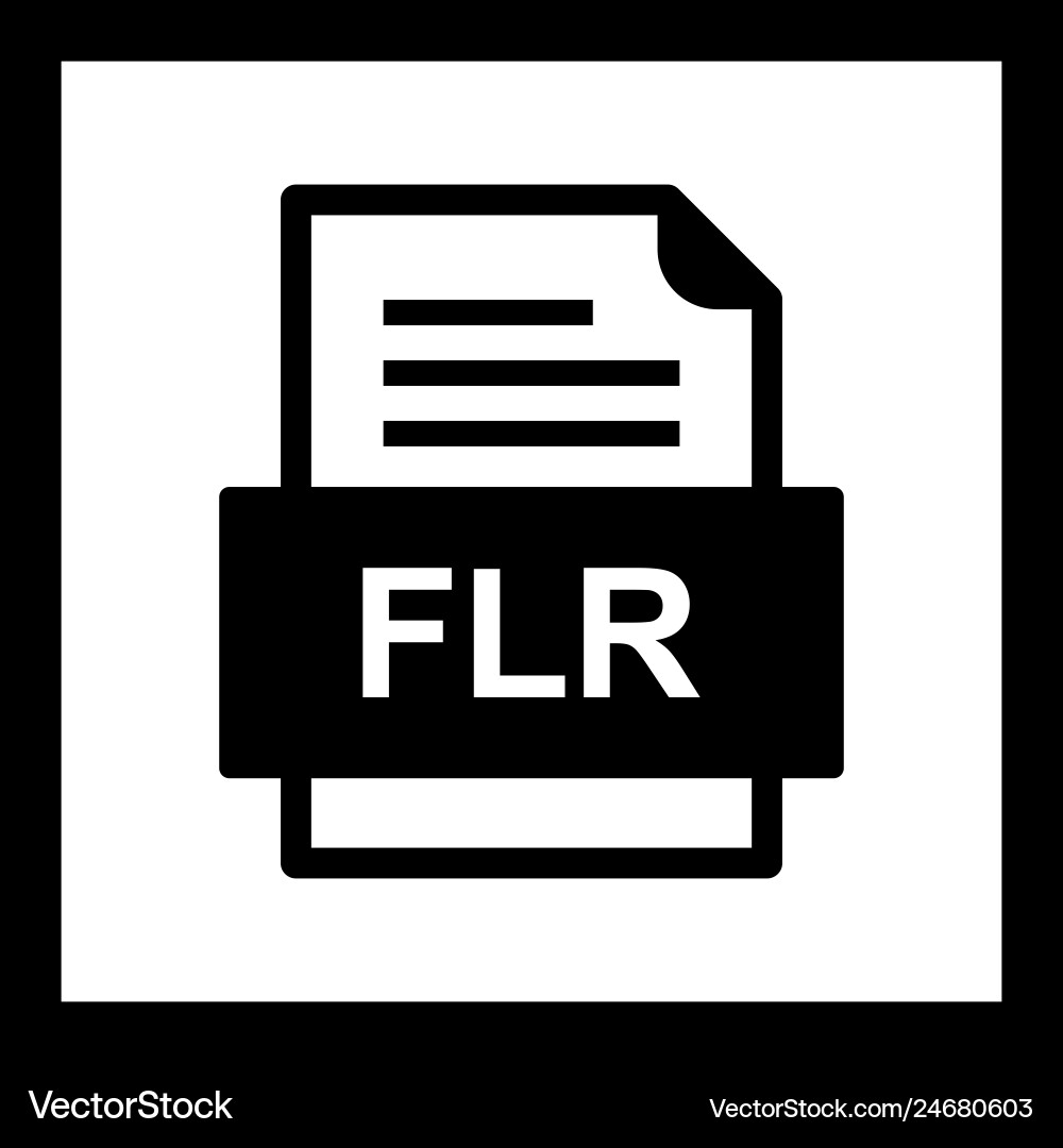 Flr file document icon vector image