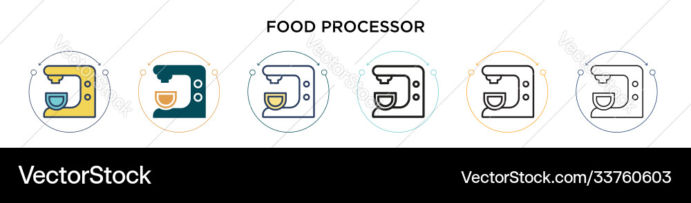 Food processor icon in filled thin line outline Food processor icon in filled thin line outline Vector Image