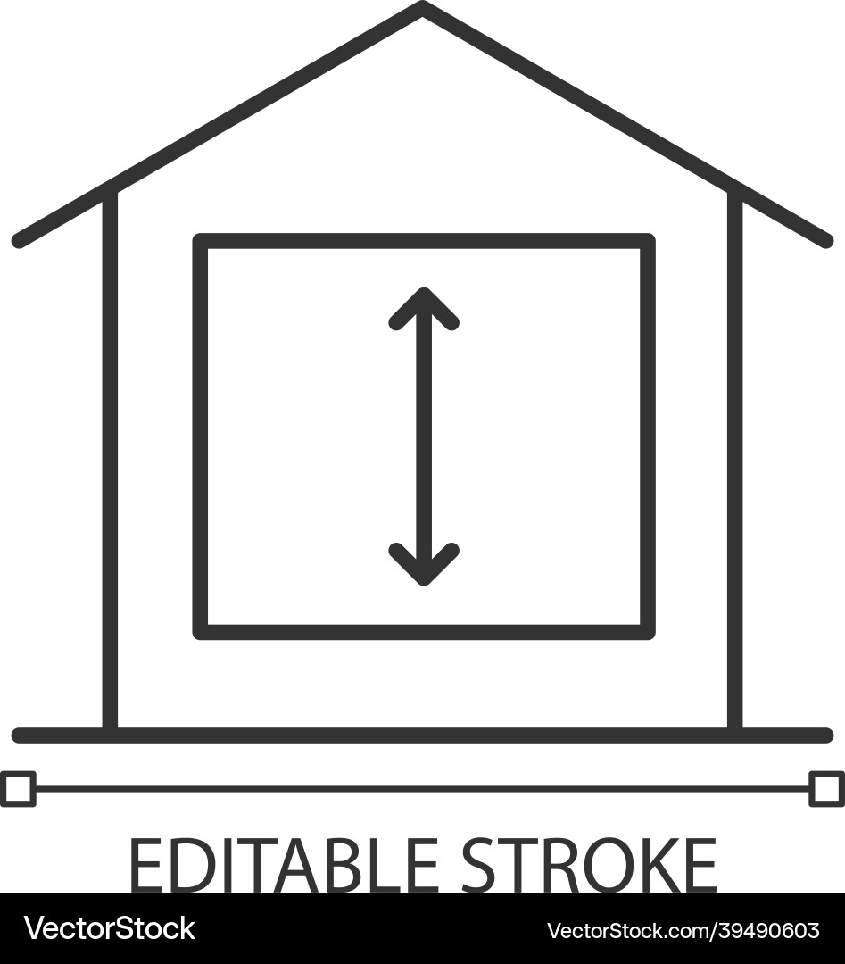 Minimum ceiling heights linear icon Minimum ceiling heights linear icon vector image