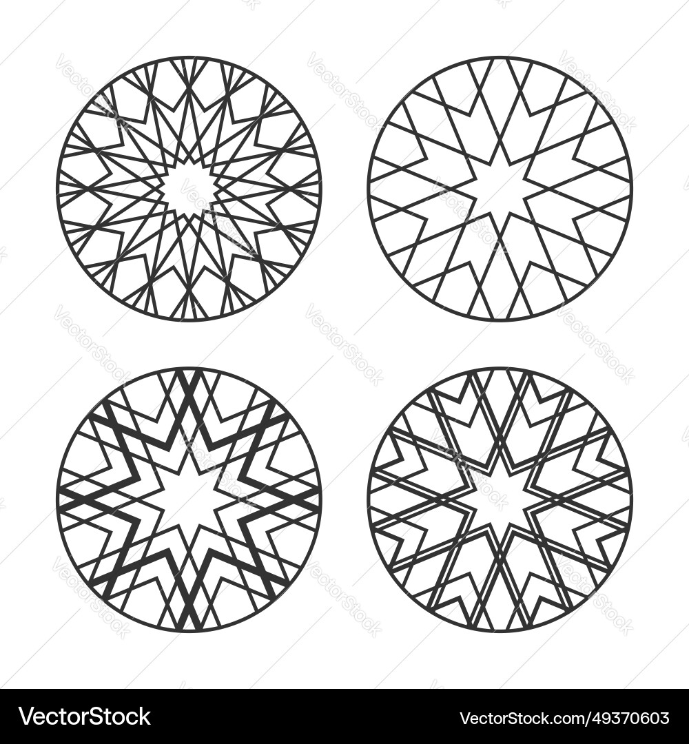 Radial circle patterns vector image