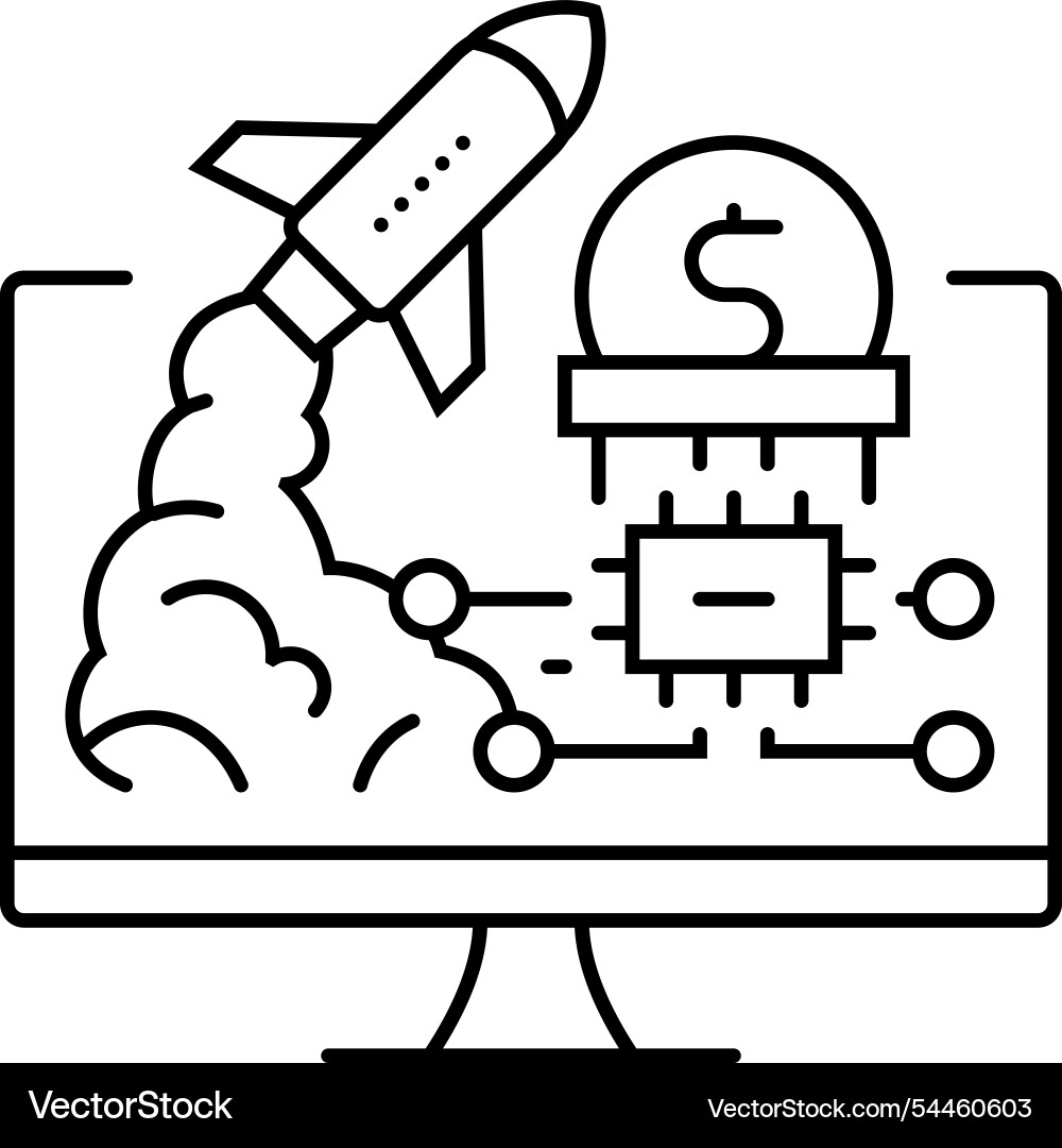 Tech startup enthusiast line icon Tech startup enthusiast line icon vector image