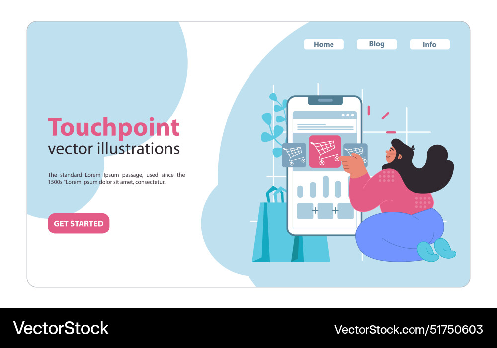 Touchpoint concept optimizing customer Touchpoint concept optimizing customer vector image