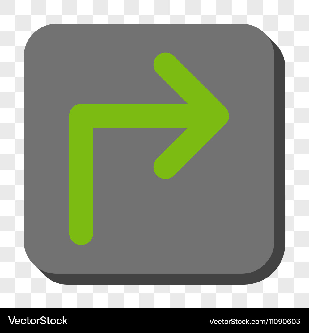Turn right rounded square button vector image