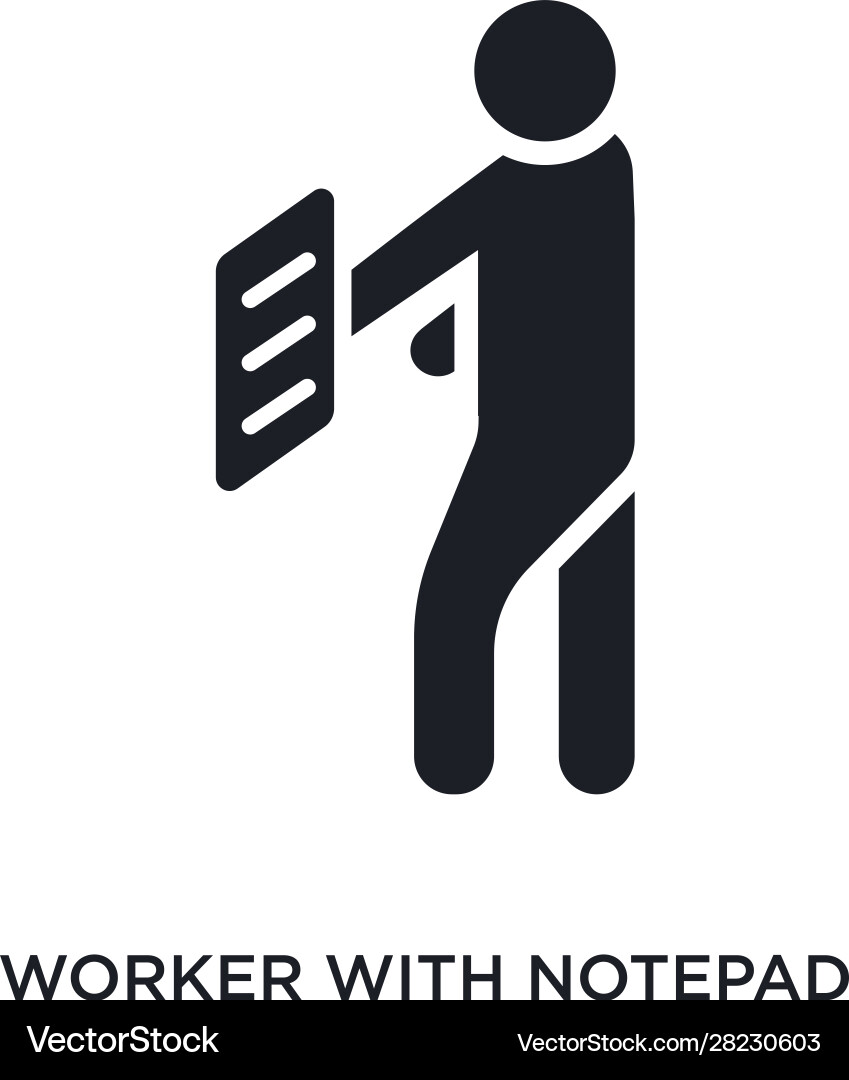 Worker with notepad isolated icon simple element vector image