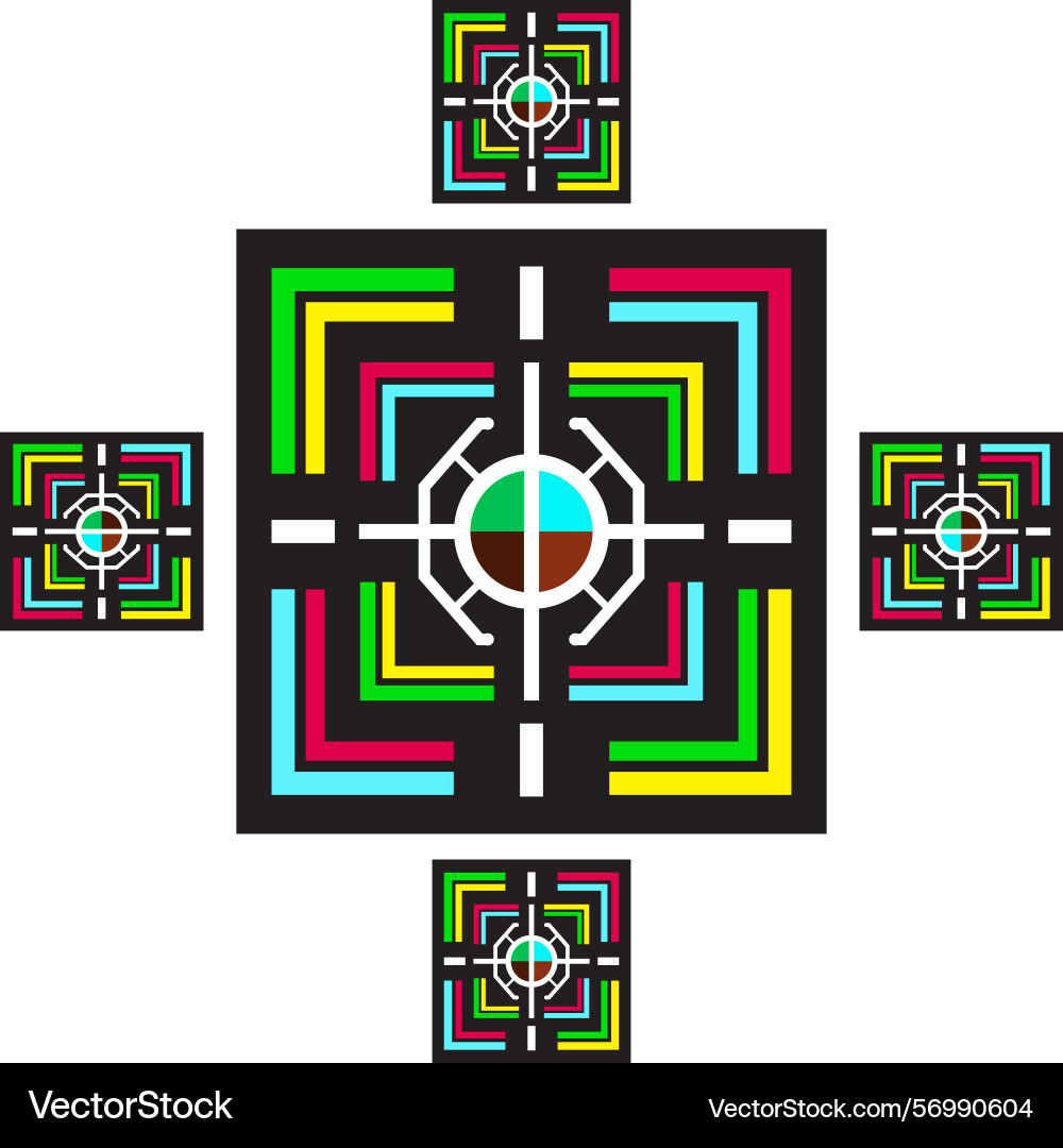 Abstract geometric square target pattern Vector Image