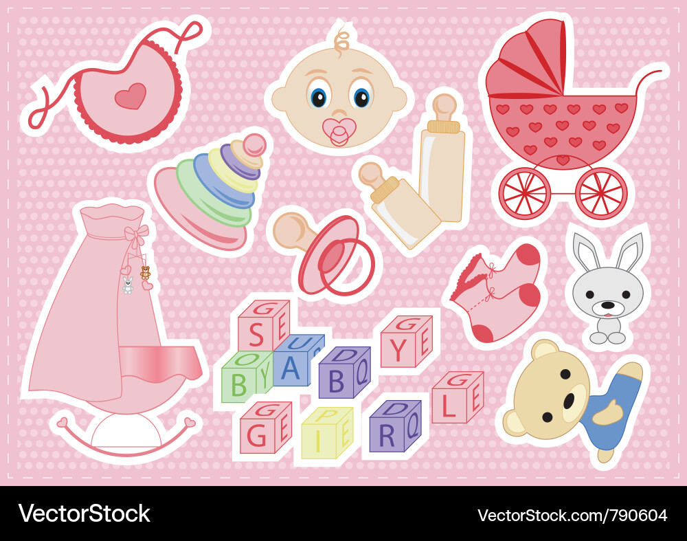 Baby Girl Artikel vektorbild
