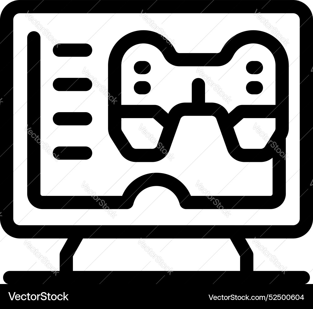 Computer showing video game controller icon Computer showing video game controller icon vector image