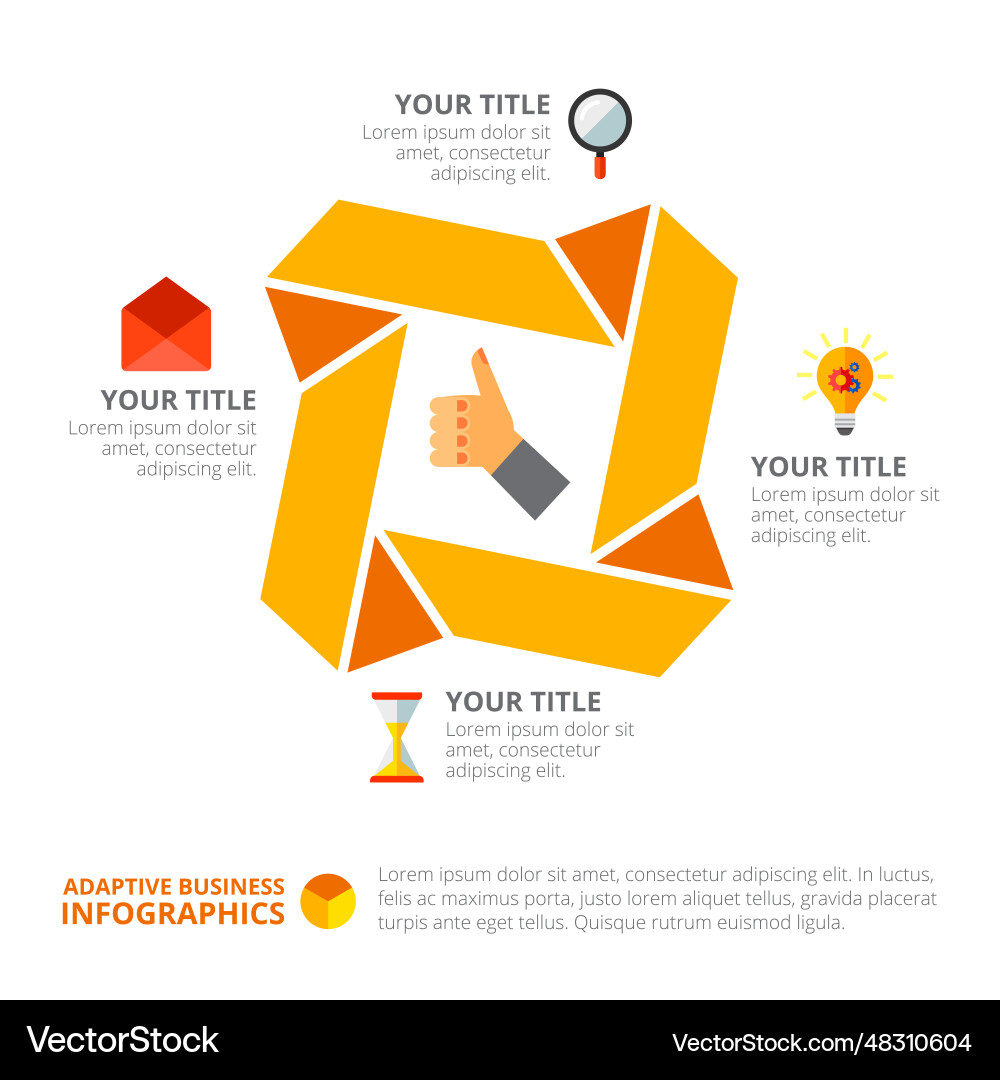 Cycle chart with four options slide Cycle chart with four options slide vector image