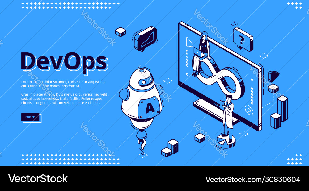 Devops development operations banner Devops development operations banner vector image