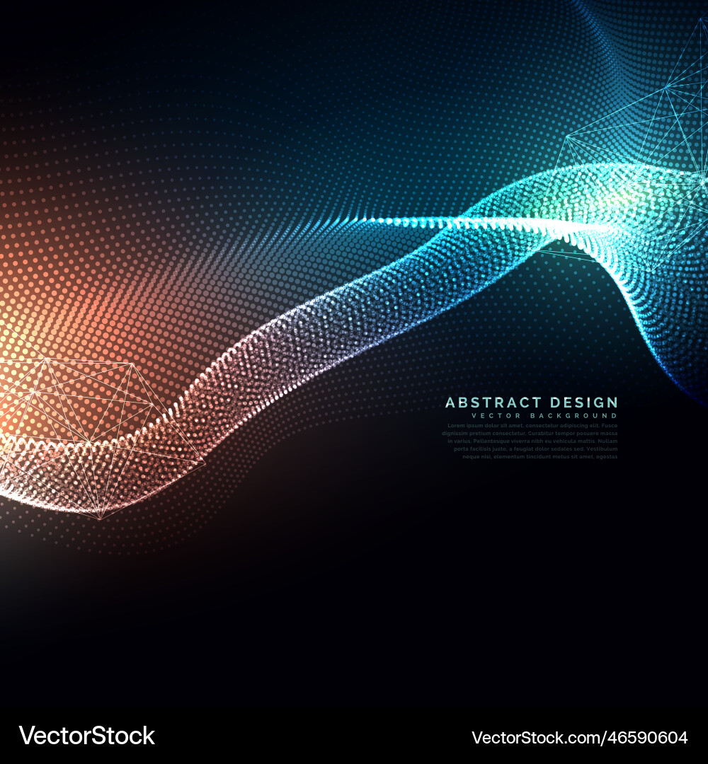 Digital particles wave mesh technology background Digital particles wave mesh technology background vector image