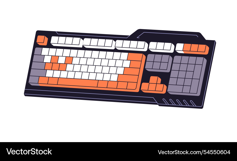 Icon of modern mechanical computer keyboard Icon of modern mechanical computer keyboard vector image