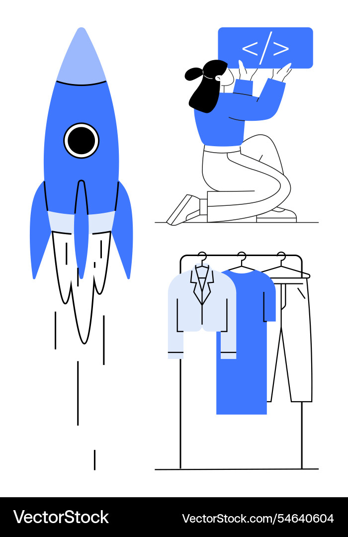 Launching a startup coding product development Launching a startup coding product development vector image