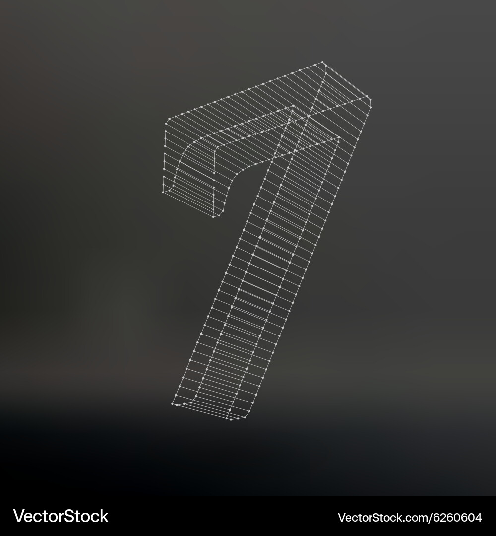 Low poly numbers font polygon number vector image