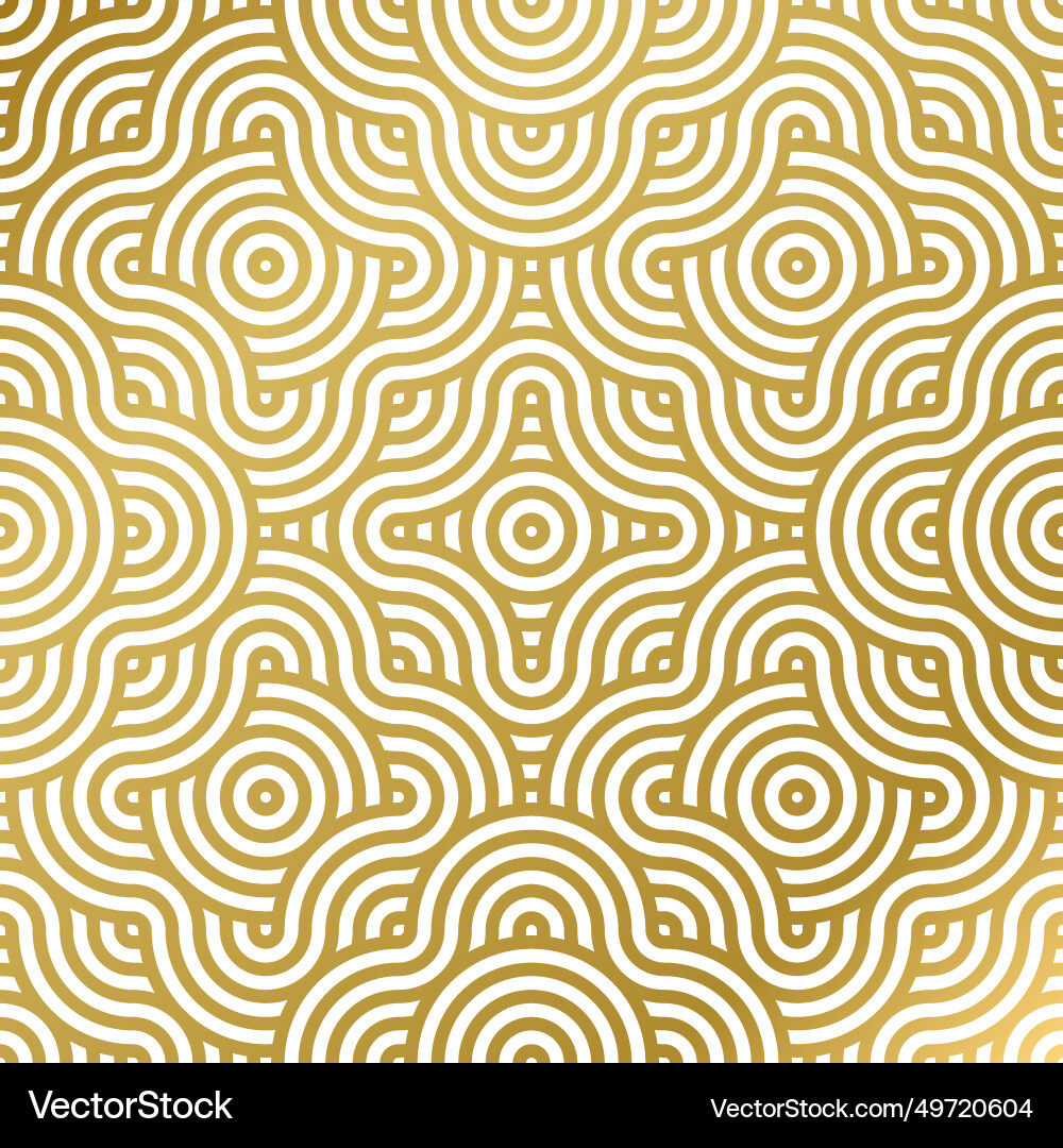 Luxury Gold & White Wave Pattern Vector Image