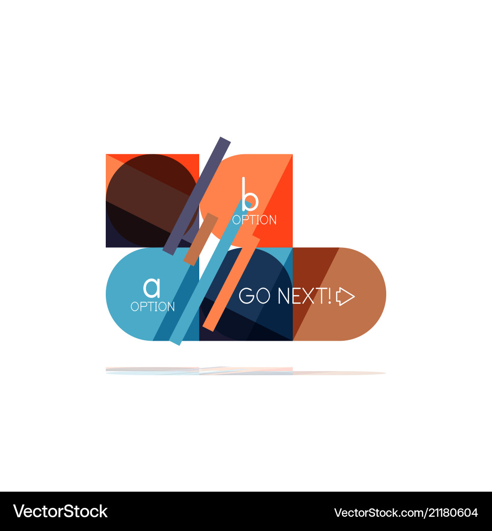 Minimal flat clean abstract option step Minimal flat clean abstract option step vector image