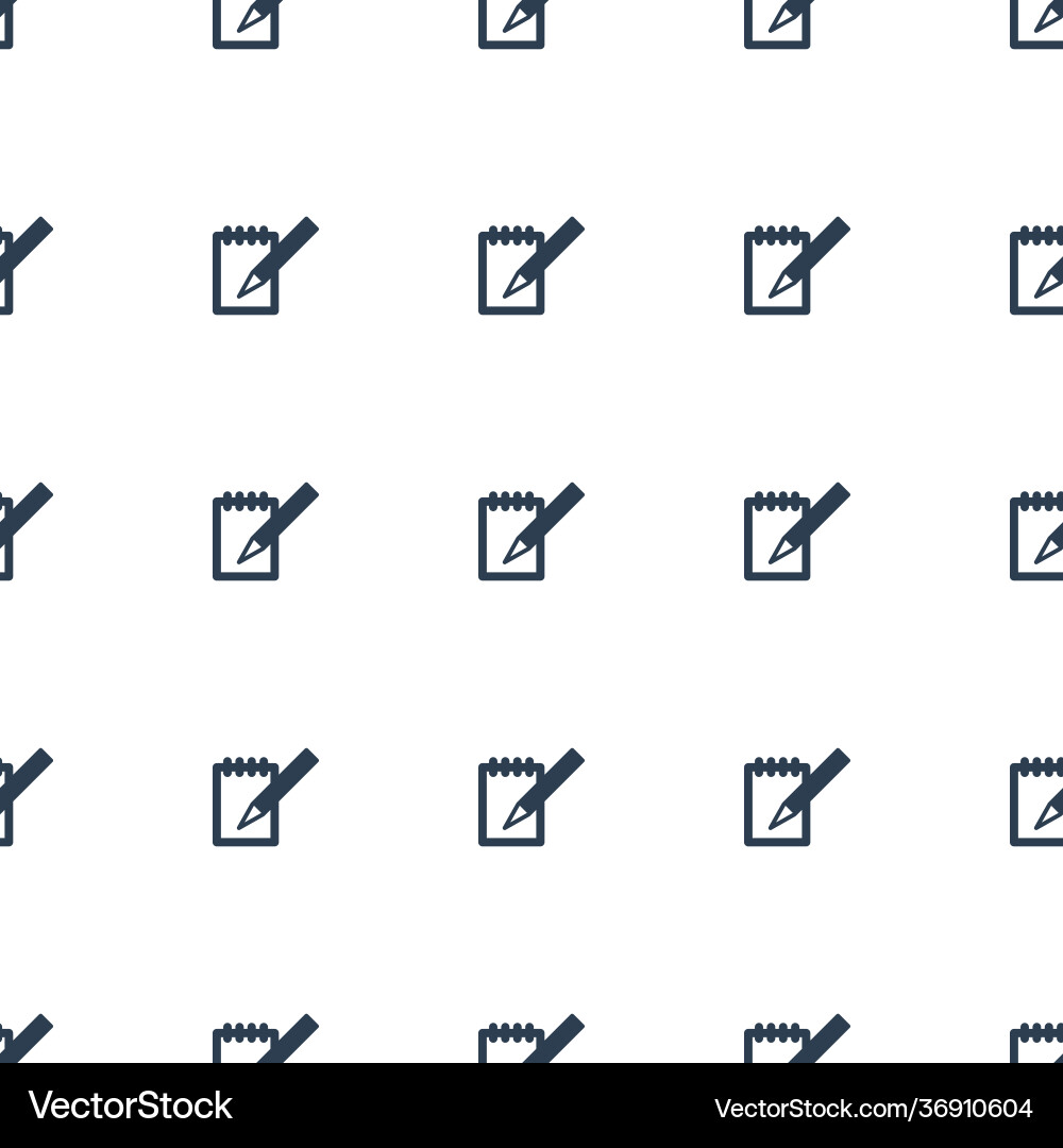 Notebook icon pattern seamless white background Vector Image