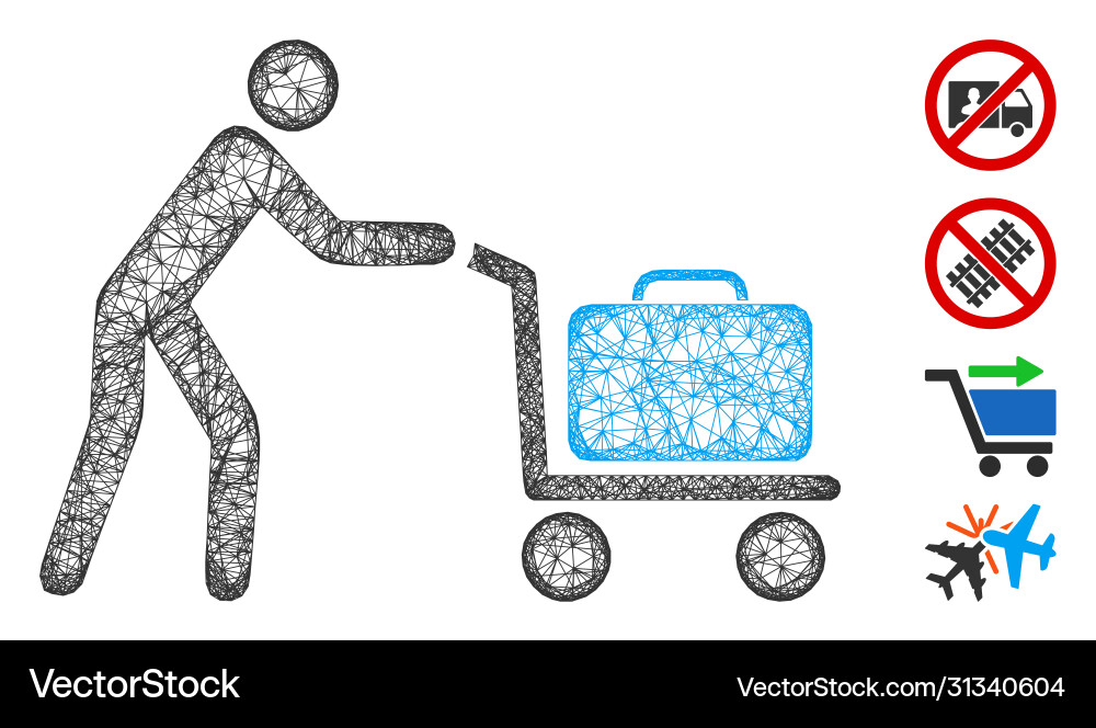 Passenger trolley web mesh Vector Image