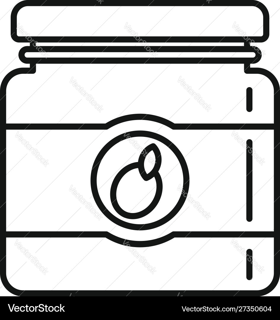 Plum jam jar icon outline style Plum jam jar icon outline style vector image