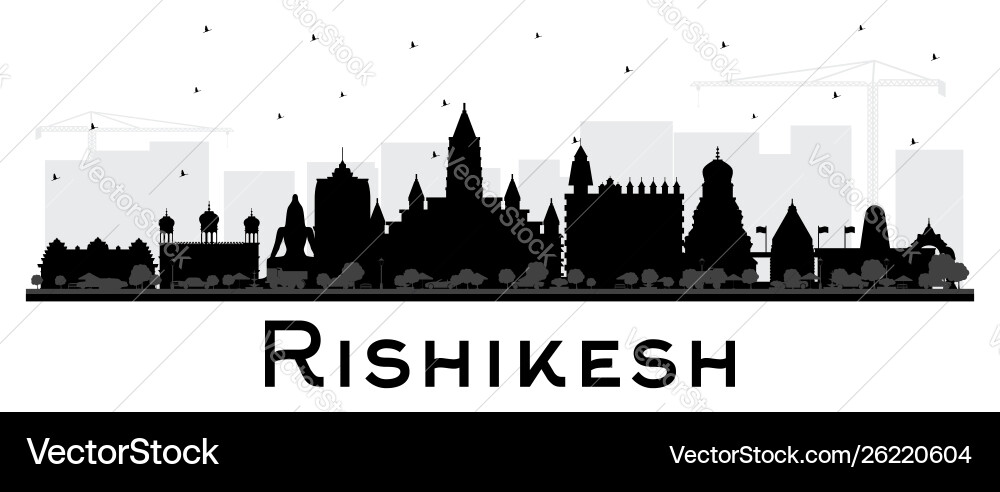 Rishikesh india city skyline silhouette vector image