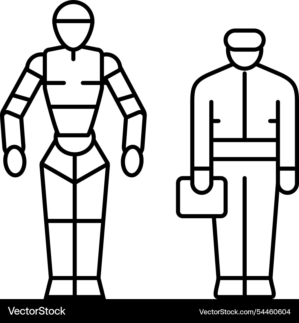 Robotics tech enthusiast line icon Robotics tech enthusiast line icon vector image