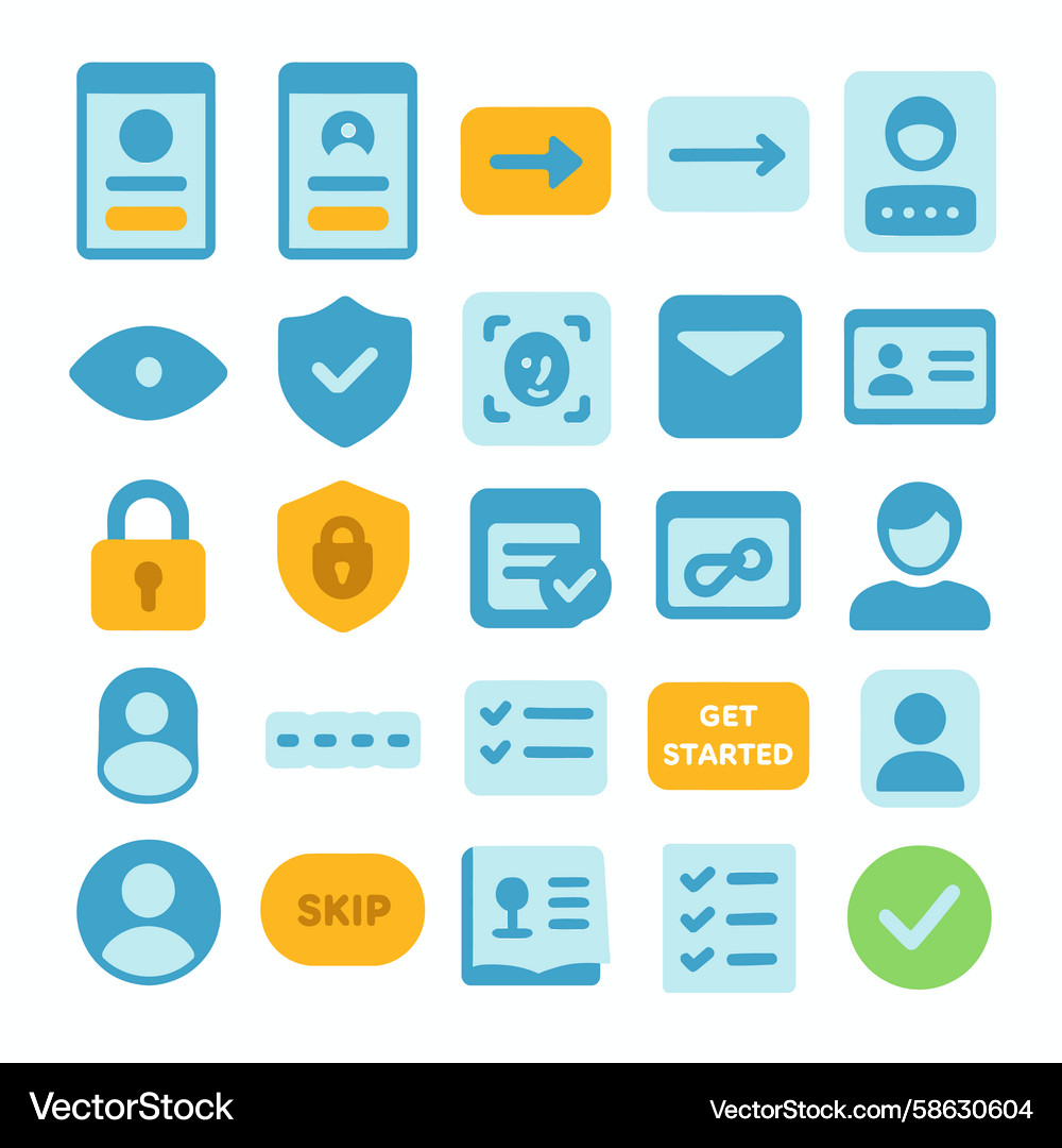 Security Icon Set - User Interface Vector Image