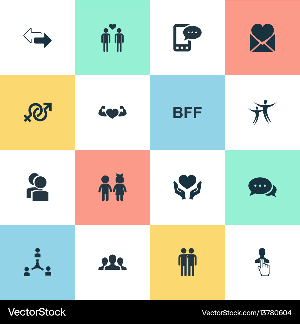 Set of simple icons element vector image