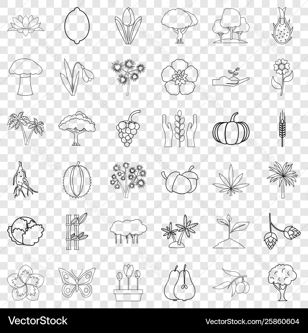 Spring icons set outline style Vector Image