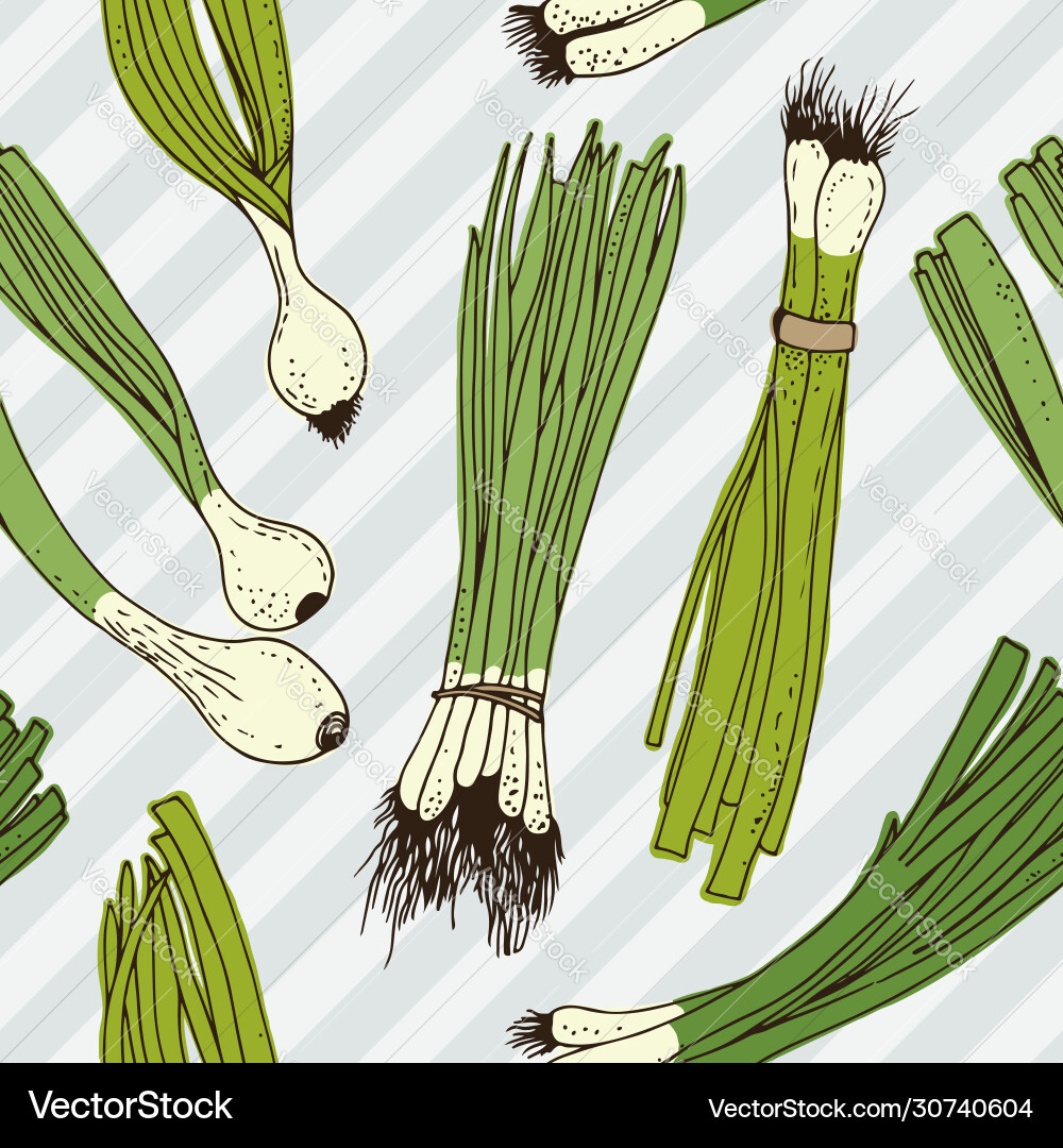 Spring onions pattern seamless background Spring onions pattern seamless background Vector Image