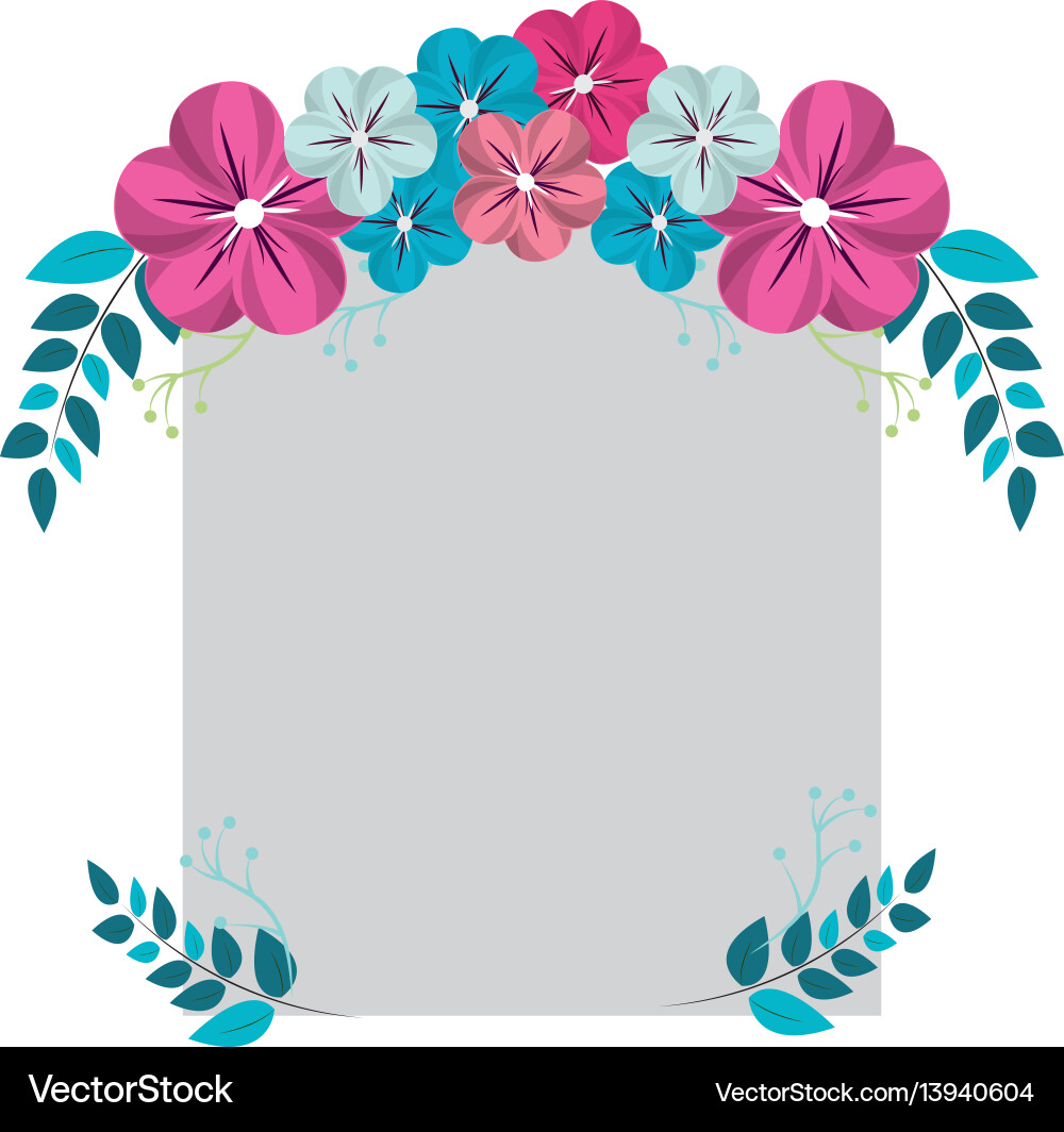 Square border with flowers decoration – Royalty-Free Vector | VectorStock, image size:1000x1064