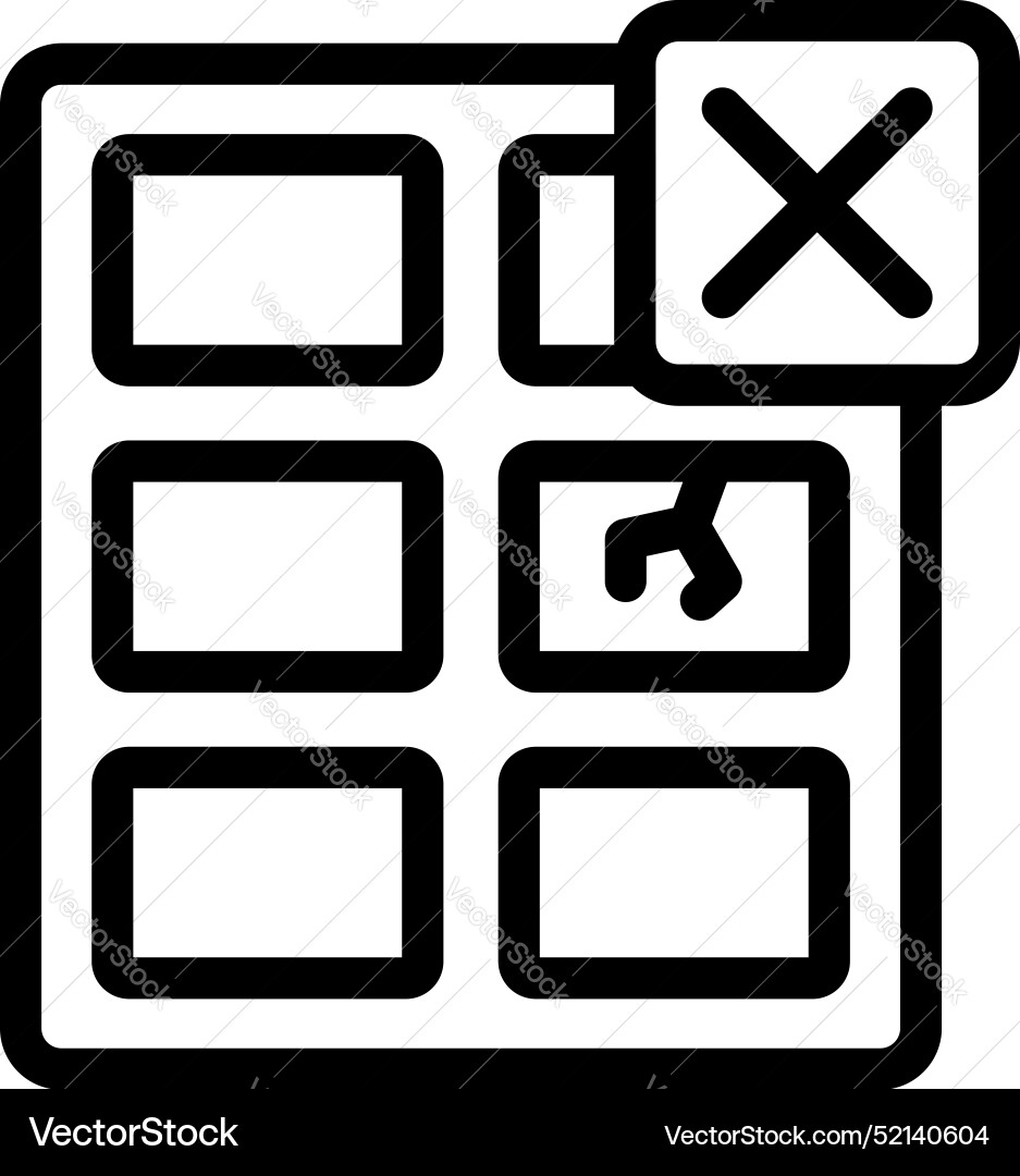 User interface with highlighted element and close User interface with highlighted element and close vector image