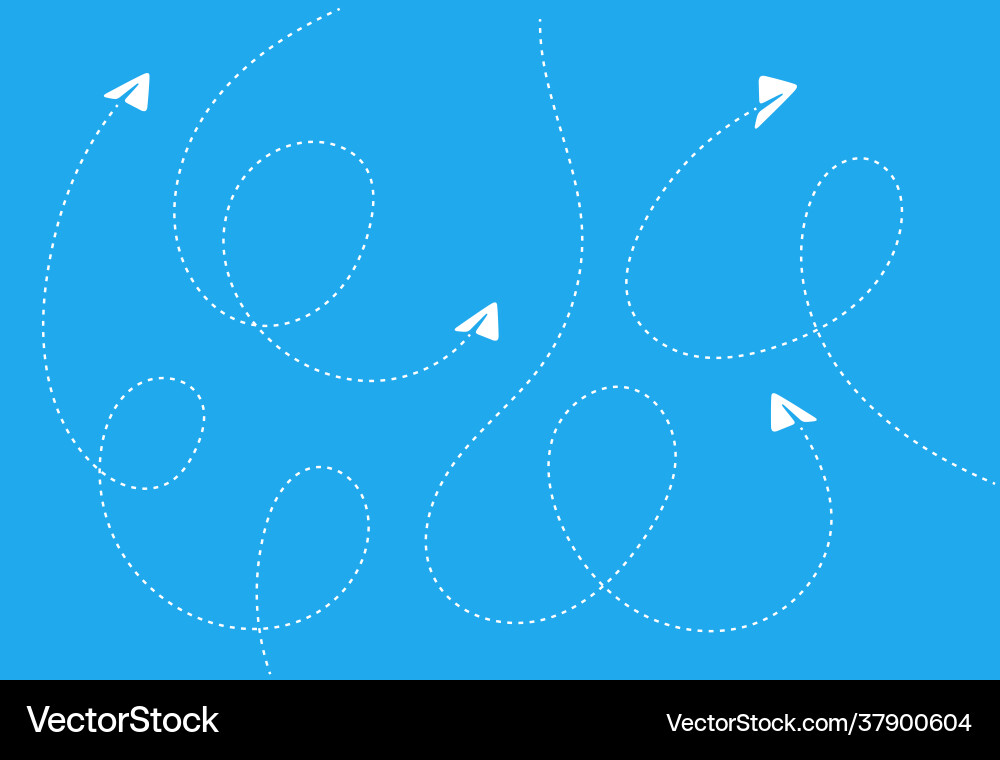 White airplanes with dashed lines post delivery Vector Image