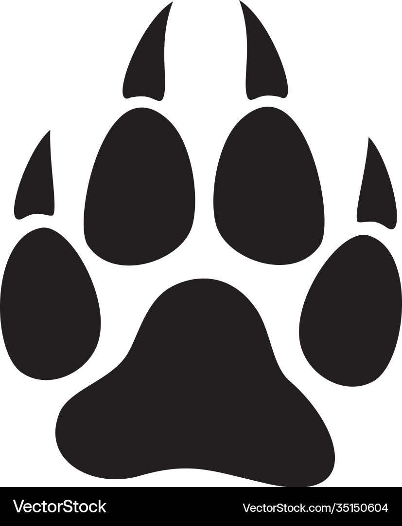 Wolf paw print Wolf paw print vector image
