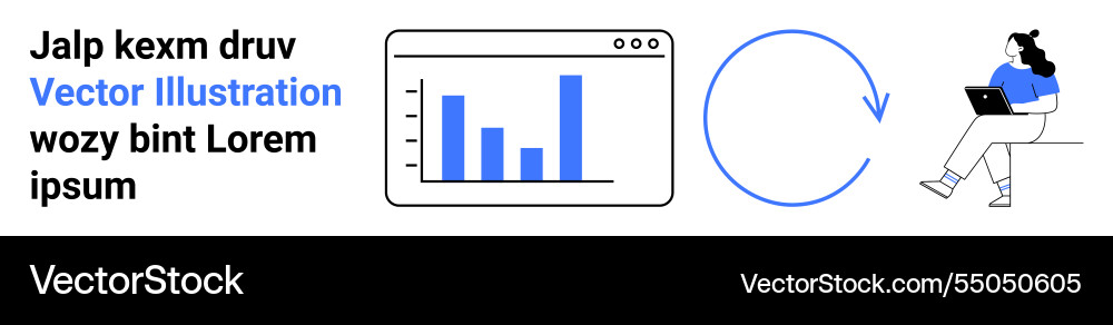 Bar graph on computer screen refresh arrow Bar graph on computer screen refresh arrow vector image