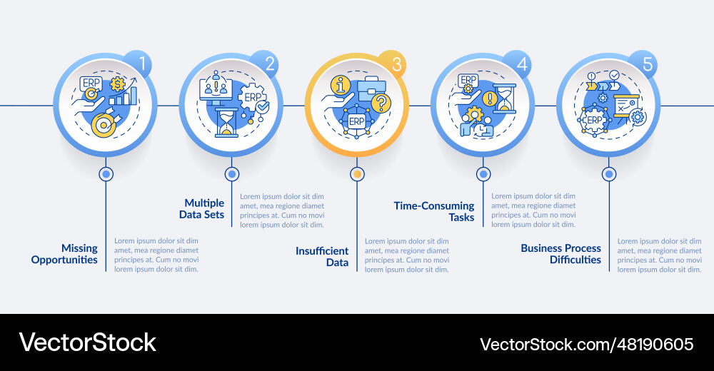 Colorful erp layout with linear icons Colorful erp layout with linear icons vector image