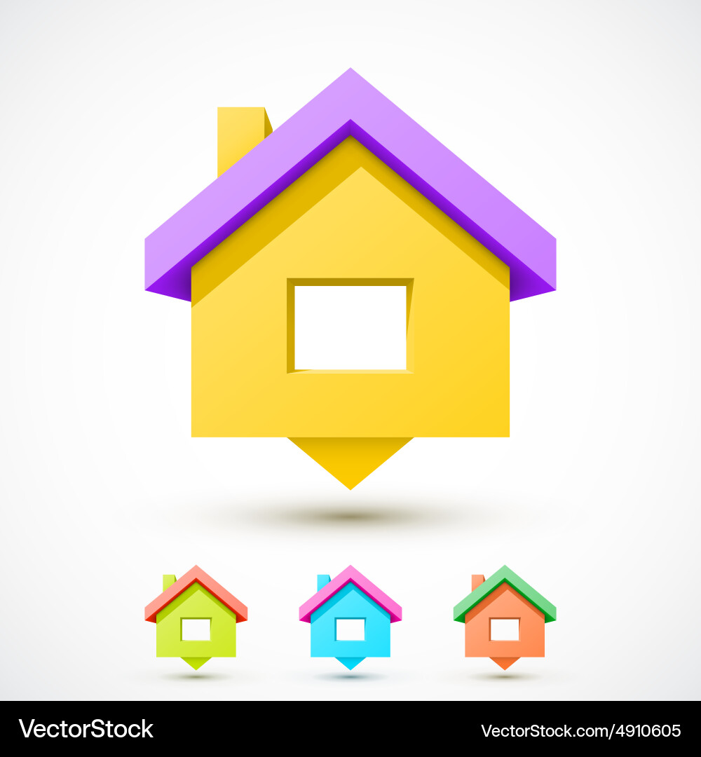 Colorful house pointer Royalty Free Vector Image