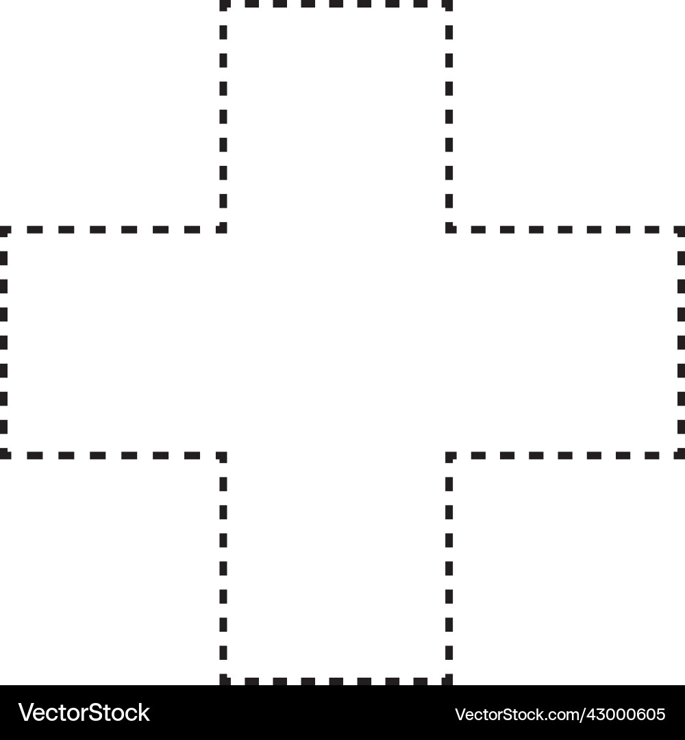 Cross shape dashed symbol icon for creative Cross shape dashed symbol icon for creative vector image