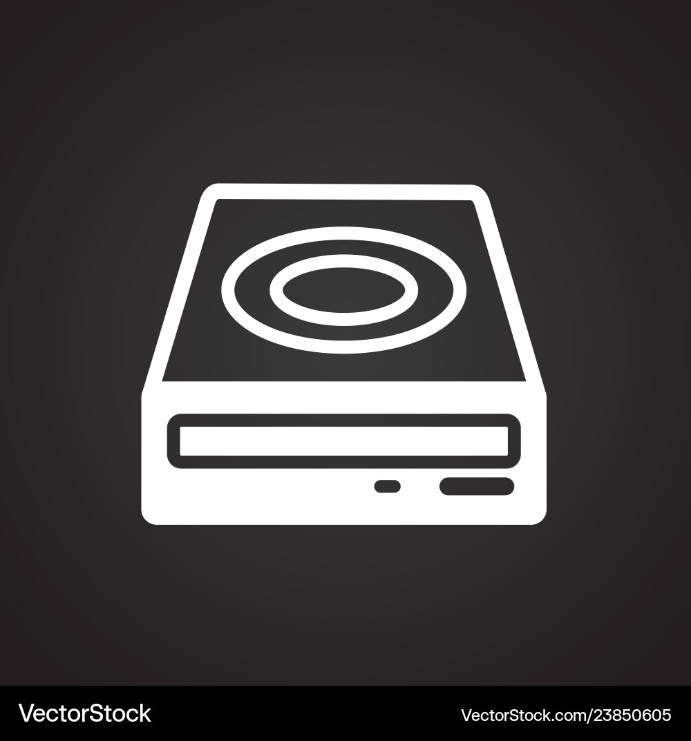 Data storage device icon on black background Data storage device icon on black background vector image