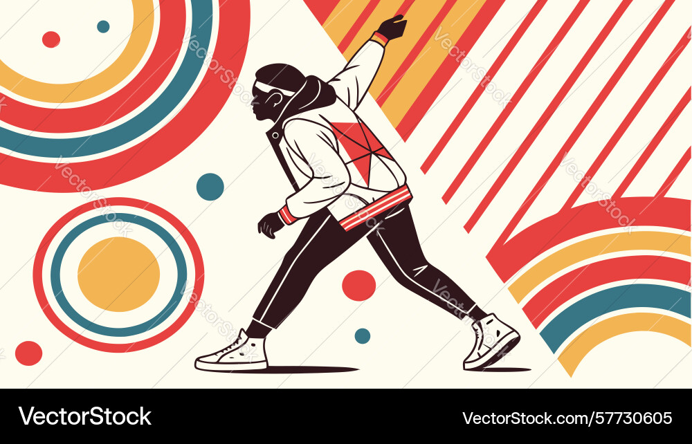 Energetic runner dynamic abstract background vector image