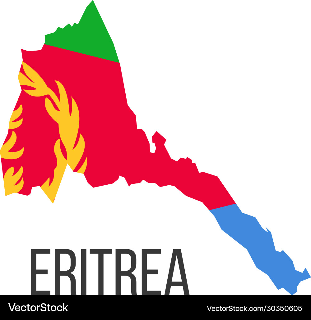 Eritrea flag map the country Eritrea flag map the country vector image