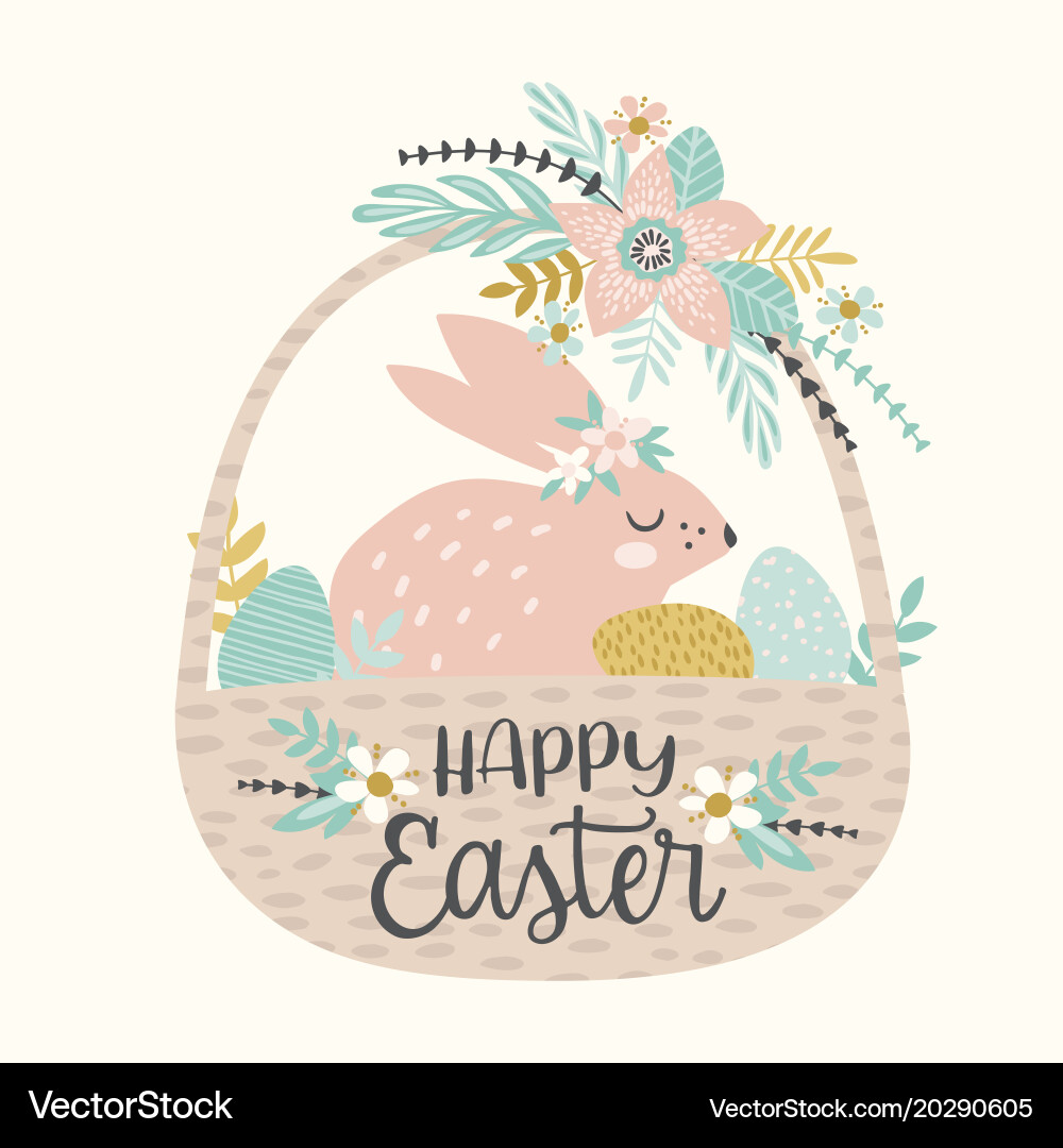 happy-easter-template-with-bunny-royalty-free-vector-image