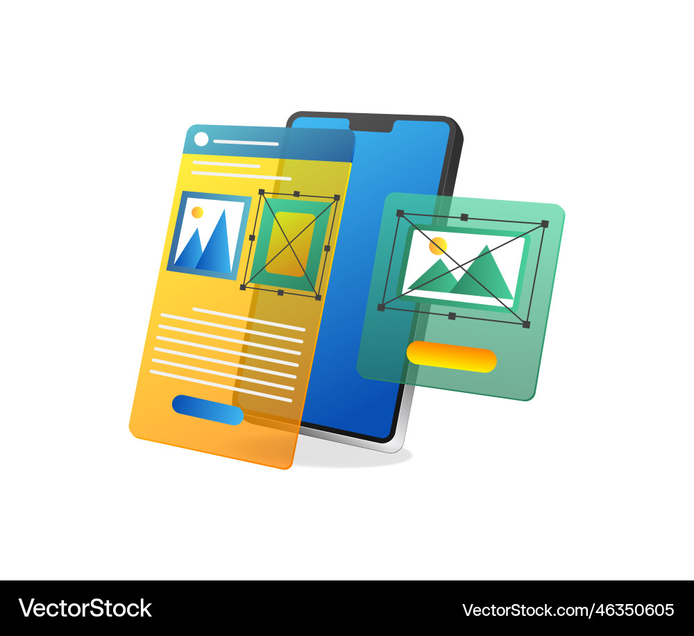 Isometric flat 3d concept set smartphone app web Isometric flat 3d concept set smartphone app web vektorbild
