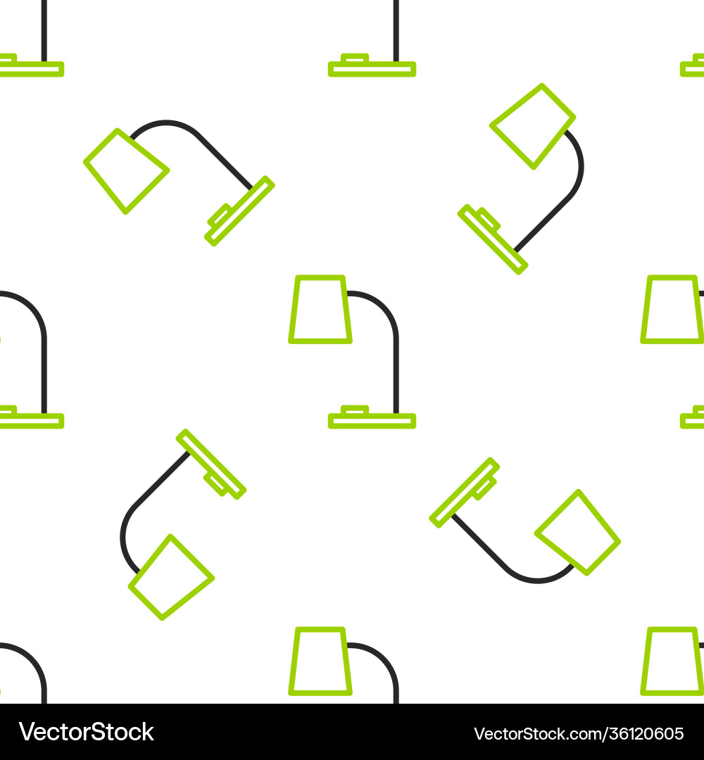 Line table lamp icon isolated seamless pattern Line table lamp icon isolated seamless pattern vector image