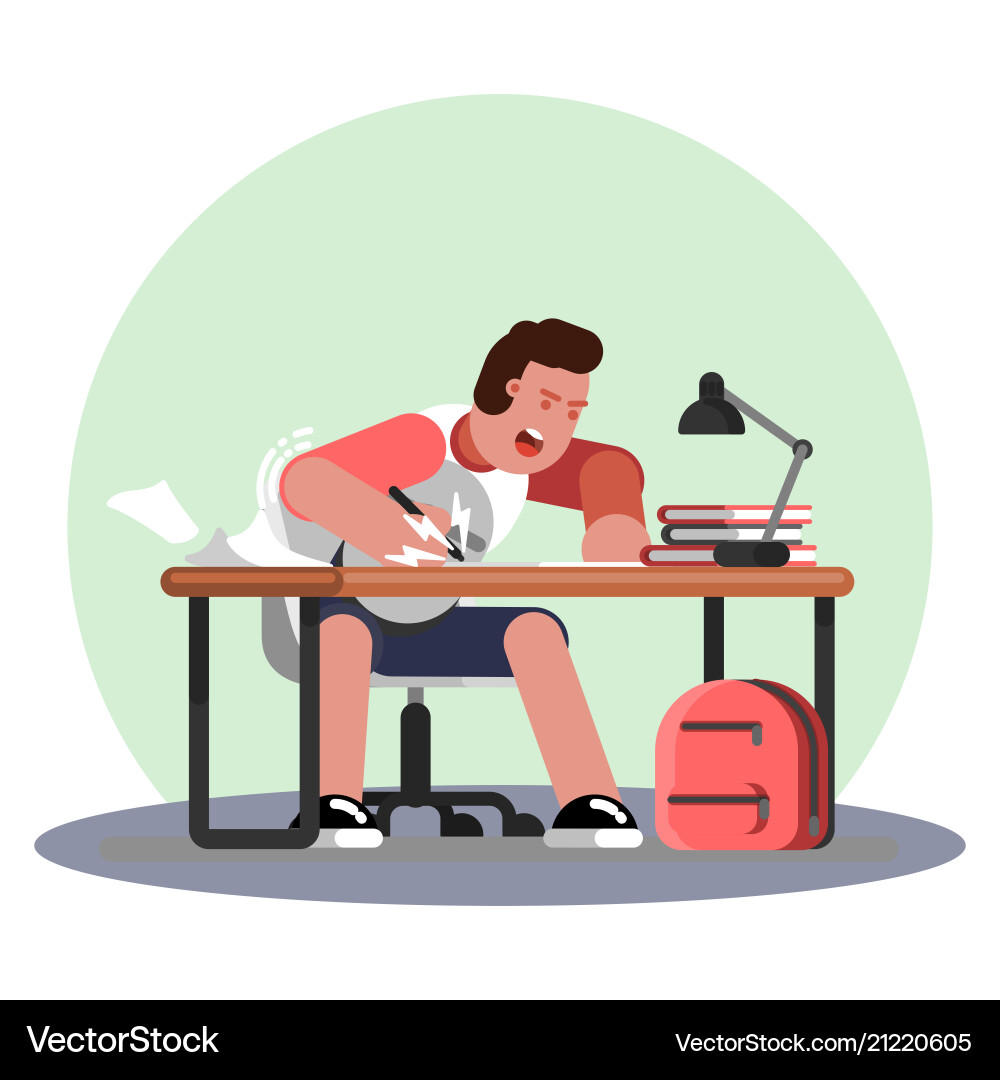 Man hard working and studding vector image