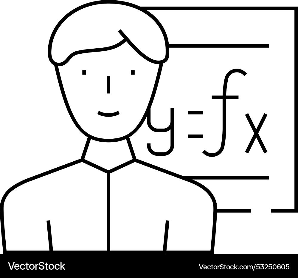 Mathematician engineer worker line icon Mathematician engineer worker line icon vector image