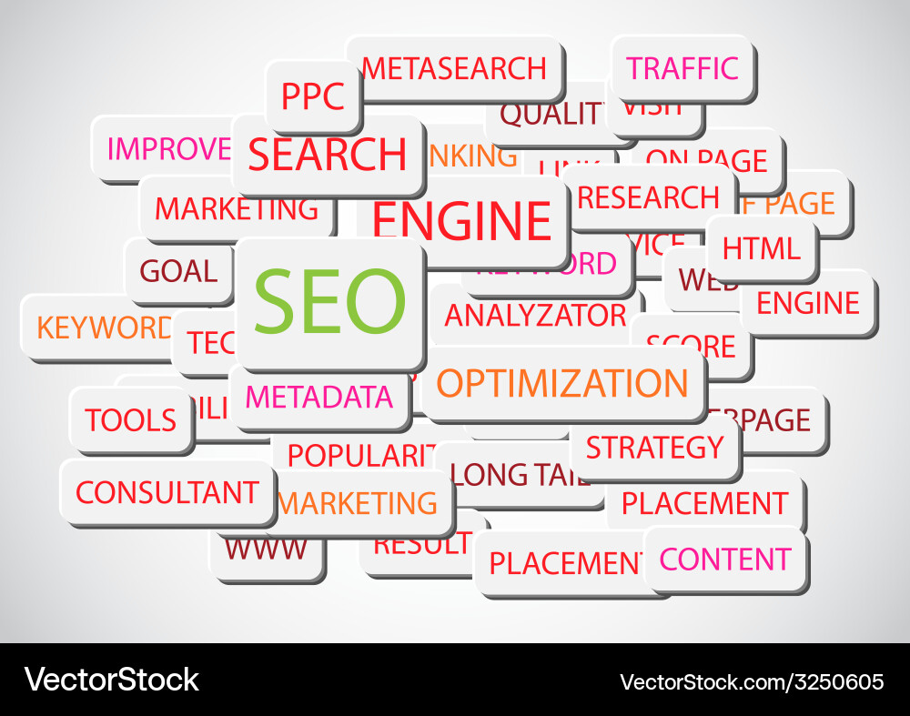 Seo - search engine optimization background Vector Image