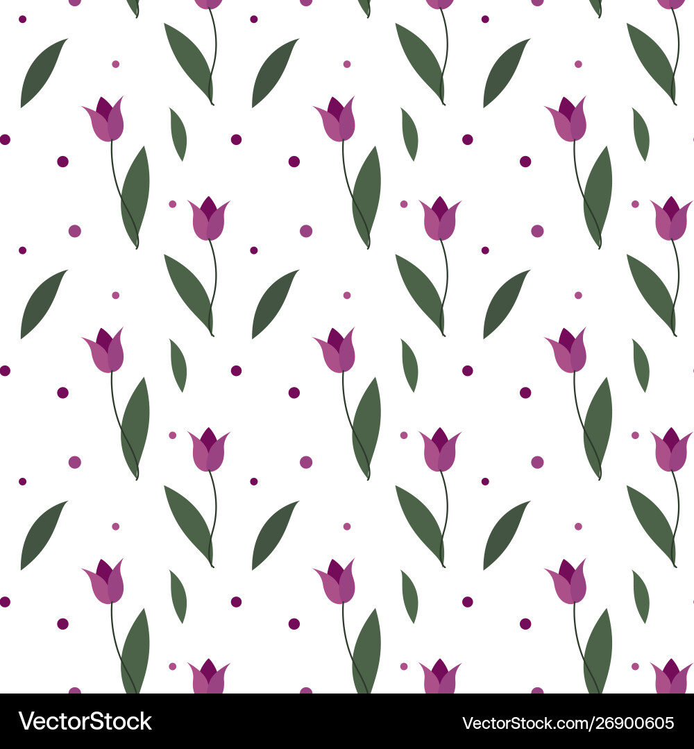 Tulips seamless pattern simple background Tulips seamless pattern simple background vector image